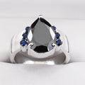 Certified Black Diamond Ring With Gemstone Accents - ZeeDiamonds