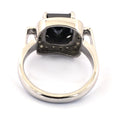 2.5 Ct Princess Cut Black Diamond Ring with White Diamond Accents - ZeeDiamonds