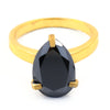 2-4 Ct Pear Shape Black Diamond Solitaire Ring for Women's - ZeeDiamonds