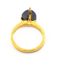 2-4 Ct Pear Shape Black Diamond Solitaire Ring for Women's - ZeeDiamonds