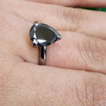 2-5 Cts Pear Shape Black Diamond Engagement Ring - ZeeDiamonds