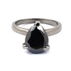 2-5 Cts Pear Shape Black Diamond Engagement Ring - ZeeDiamonds