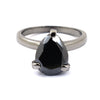 2 Ct To 5 Cts Pear Shape Black Diamond Engagement Ring in Black Finish! AAA Certified, Great Brilliance