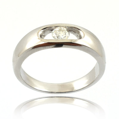 0.10 Ct Solitaire White Diamond Ring. VVS;G Color.Great Sparkle! - ZeeDiamonds