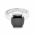 2.5 Ct Certified Black Diamond Solitaire Ring, Great Shine & Luster - ZeeDiamonds