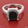 2.5 Ct Certified Black Diamond Solitaire Ring, Great Shine & Luster - ZeeDiamonds