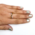 0.50 Ct Each, Black Diamond Beautiful Ring with White Diamond Accents - ZeeDiamonds