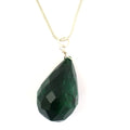 15 Cts Drop Cut Emerald Gemstone Bead Pendant, Gift For Girl's - ZeeDiamonds