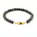 6 mm, AAA Quality Black Diamond Unisex Bracelet In Yellow Gold - ZeeDiamonds