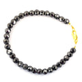 6 mm, AAA Quality Black Diamond Unisex Bracelet In Yellow Gold - ZeeDiamonds