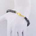 6 mm, AAA Quality Black Diamond Unisex Bracelet In Yellow Gold - ZeeDiamonds