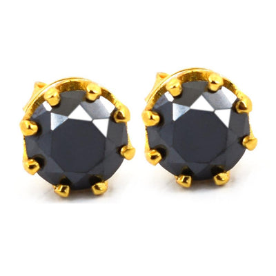 4 Ct AAA Certified Black Diamond Solitaire Studs in 925 Silver - ZeeDiamonds