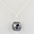 8mm AAA Certified Black Diamond Chain Necklace In 925 Silver.Certified! - ZeeDiamonds