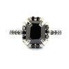 3 Ct, Certified Black Diamond Solitaire Designer Accents Ring - ZeeDiamonds