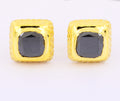 6.85 Cts Black Diamond Cuff-links In 925 Silver, Ideal Gift for Men's - ZeeDiamonds