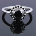 2 Ct Black Diamond Solitaire Ring With Accents in 925 Silver - ZeeDiamonds