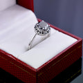 2 Ct Black Diamond Solitaire Ring With Accents in 925 Silver - ZeeDiamonds