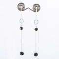 Black Diamond Fancy Dangler Earrings with Chalcedony Stone - ZeeDiamonds