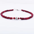 Certified 4 mm Cabochon Ruby Gemstone Bracelet with Silver Finding - ZeeDiamonds