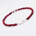 Certified 4 mm Cabochon Ruby Gemstone Bracelet with Silver Finding - ZeeDiamonds