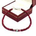 Certified 4 mm Cabochon Ruby Gemstone Bracelet with Silver Finding - ZeeDiamonds