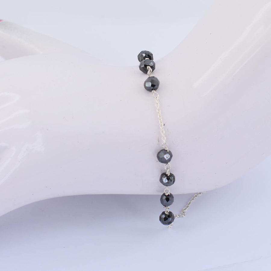 AAA Certified 5 mm Black Diamond Chain Bracelet, Latest Collection - ZeeDiamonds