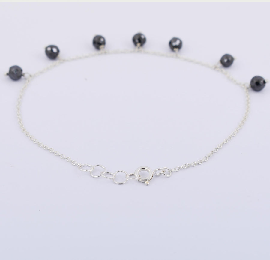 AAA Certified, 4 mm Black Diamond Chain Bracelet, Hanging Style - ZeeDiamonds