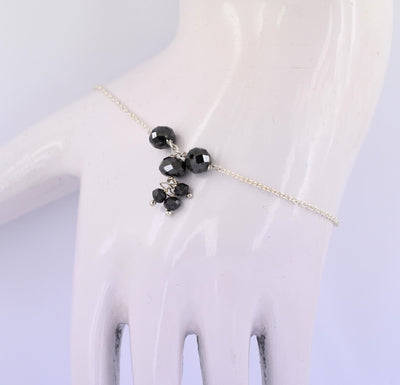 5.20 Ct AAA Certified Black Diamond Chain Bracelet, Unique Design - ZeeDiamonds