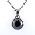 3.90 Ct Certified Brilliant Cut Black Diamond Solitaire Pendant with Bezel Setting - ZeeDiamonds