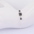 Black Diamond Chain Bracelet With 2 Ct Princess Solitaire Connector - ZeeDiamonds