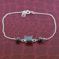 Black Diamond Chain Bracelet With 2 Ct Princess Solitaire Connector - ZeeDiamonds