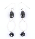 Certified Black Diamond Dangler Chain Earrings in 925 Silver - ZeeDiamonds