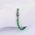 Certified Emerald Gemstone Bracelet With Pipe Shape Black Diamond Bead - ZeeDiamonds