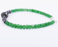 Designer 5mm Emerald Gemstone Bracelet With Black Diamond Bead - ZeeDiamonds