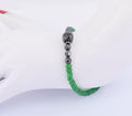 Designer 5mm Emerald Gemstone Bracelet With Black Diamond Bead - ZeeDiamonds