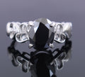 3-4 Ct Black Diamond Solitaire Ring in 925 Sterling Silver - ZeeDiamonds