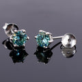 3.50 Ct AAA Certified Blue Diamond Solitaire Studs, Great Shine & Lustre ! - ZeeDiamonds