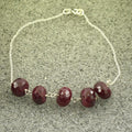 AAA Certified 5-6 mm Faceted Ruby Gemstone Chain Bracelet - ZeeDiamonds