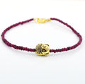 2.5 mm, 26.60 ct Handmade African Ruby and Buddha Bead Bracelet - ZeeDiamonds