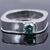 0.70 Ct Blue Diamond Solitaire Ring in Band Style - ZeeDiamonds