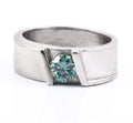 0.80 Ct AAA Certified Exclusive Blue Diamond Solitaire Band Ring - ZeeDiamonds