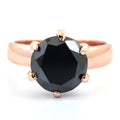 2.75 Ct AAA Quality Round Brilliant Cut Black Diamond Solitaire Ring - ZeeDiamonds