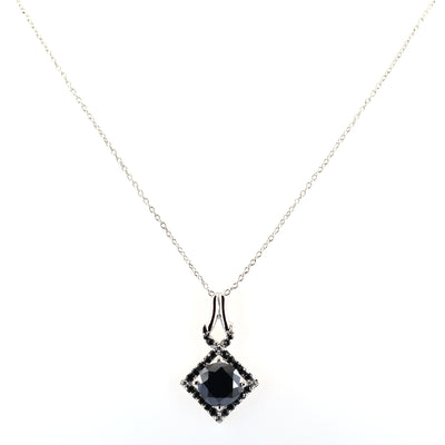 3 Ct Black Diamond Beautiful Pendant with Black Accents, AAA Certified - ZeeDiamonds