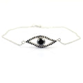 1.40 Ct AAA Certified Black Diamond Evil Eye Bracelet With Black Accents - ZeeDiamonds