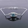 Certified 1.65 Ct Blue Diamond Evil Eye Bracelet With Rose-Cut Diamond Accents - ZeeDiamonds