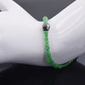 Emerald Gemstone Bracelet With 8 mm Black Diamond Bead, Certified - ZeeDiamonds