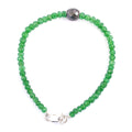 Emerald Gemstone Bracelet With 8 mm Black Diamond Bead, Certified - ZeeDiamonds