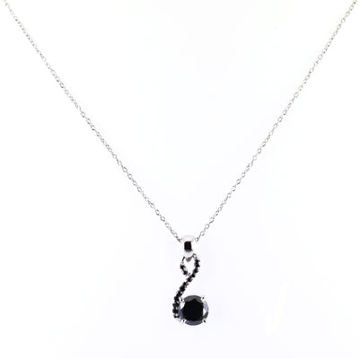 1.50 Ct Certified Gorgeous Black Diamond Pendant with Black Accents - ZeeDiamonds