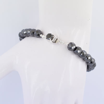 AAA Certified 7 mm Black Diamond Bracelet with 2 ct Solitaire Clasp - ZeeDiamonds