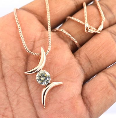 0.70 Ct AAA Certified Stylish Off-White Diamond Solitaire Pendant - ZeeDiamonds